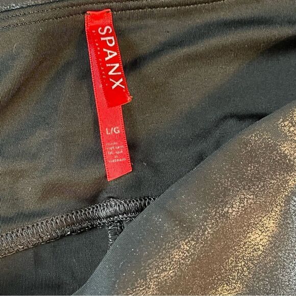 SPANX Faux Leather Leggings Black L - Picture 7 of 8